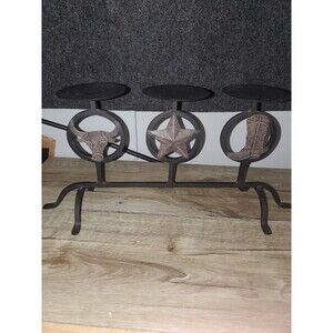 Western Decor Wrought Iron Candle Holder